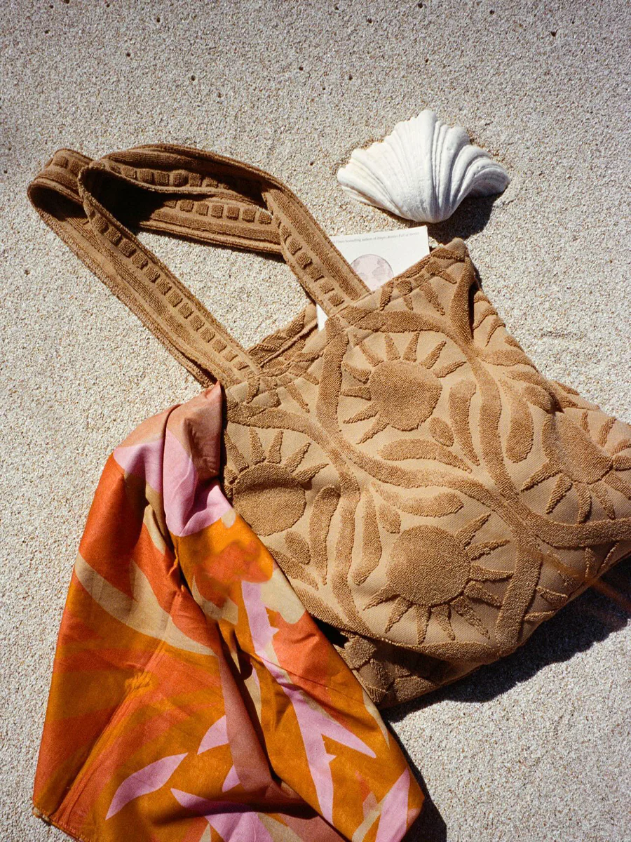 Sundown Towelling Tote | Cinnamon - Image 3