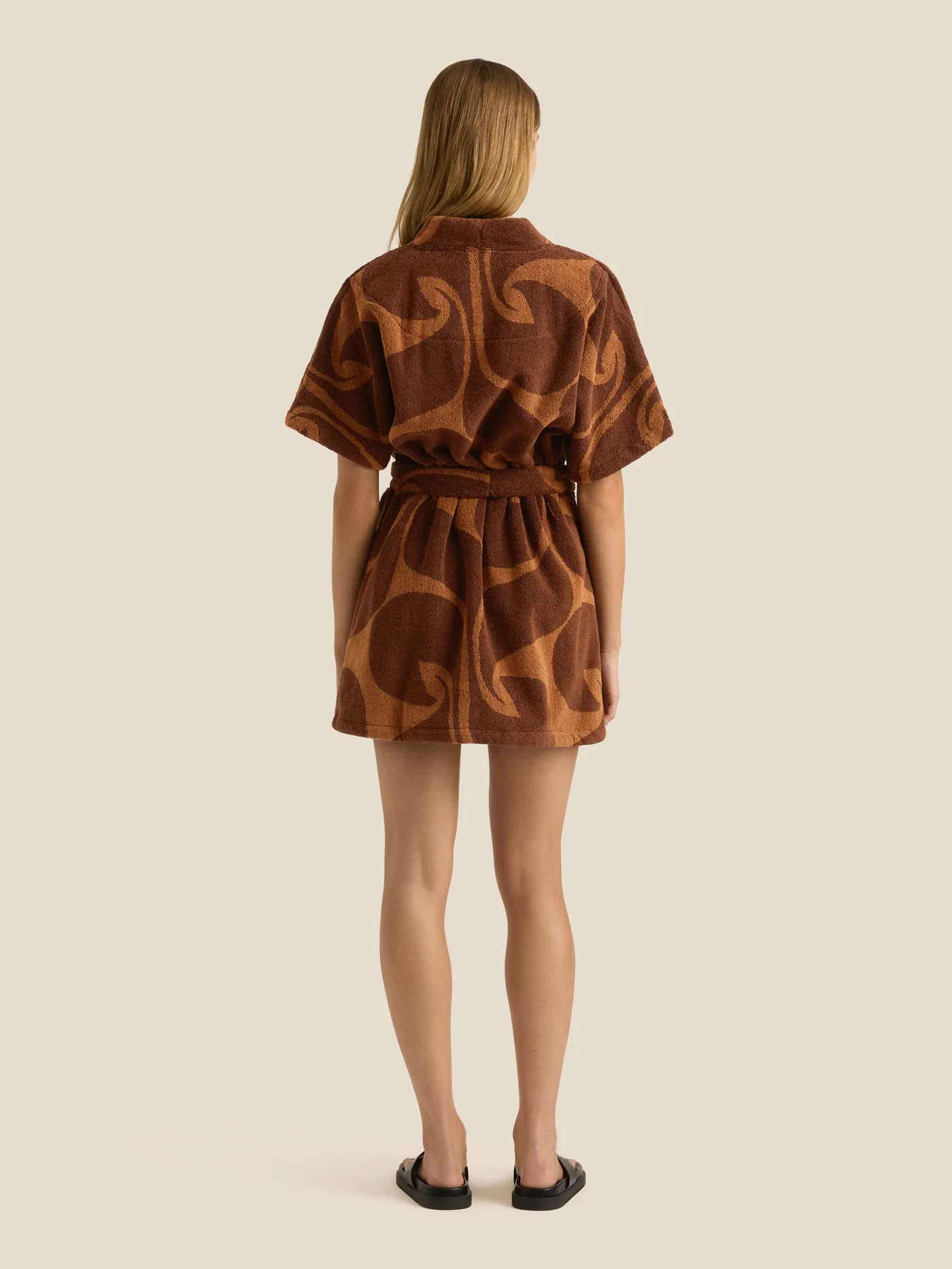 Towelling Mini Robe | Wave Umber - Image 6